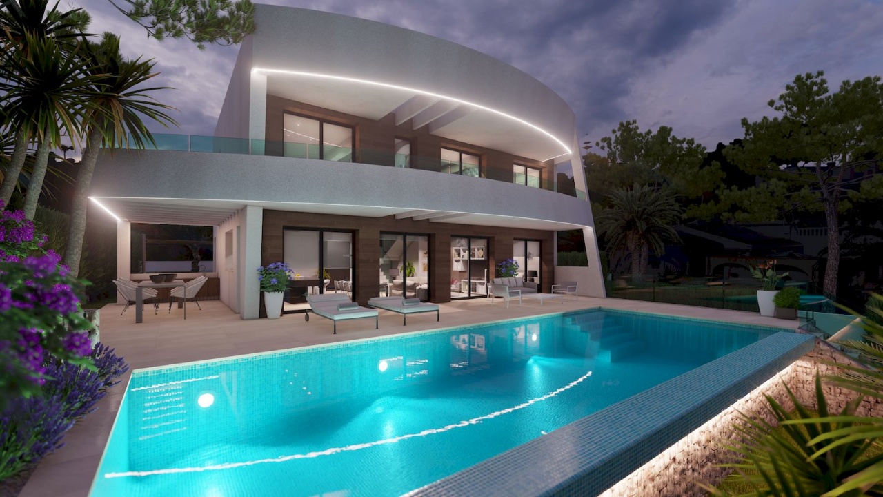 Villa a estrenar de 4 dormitorios y 4 baños en venta en Moraira